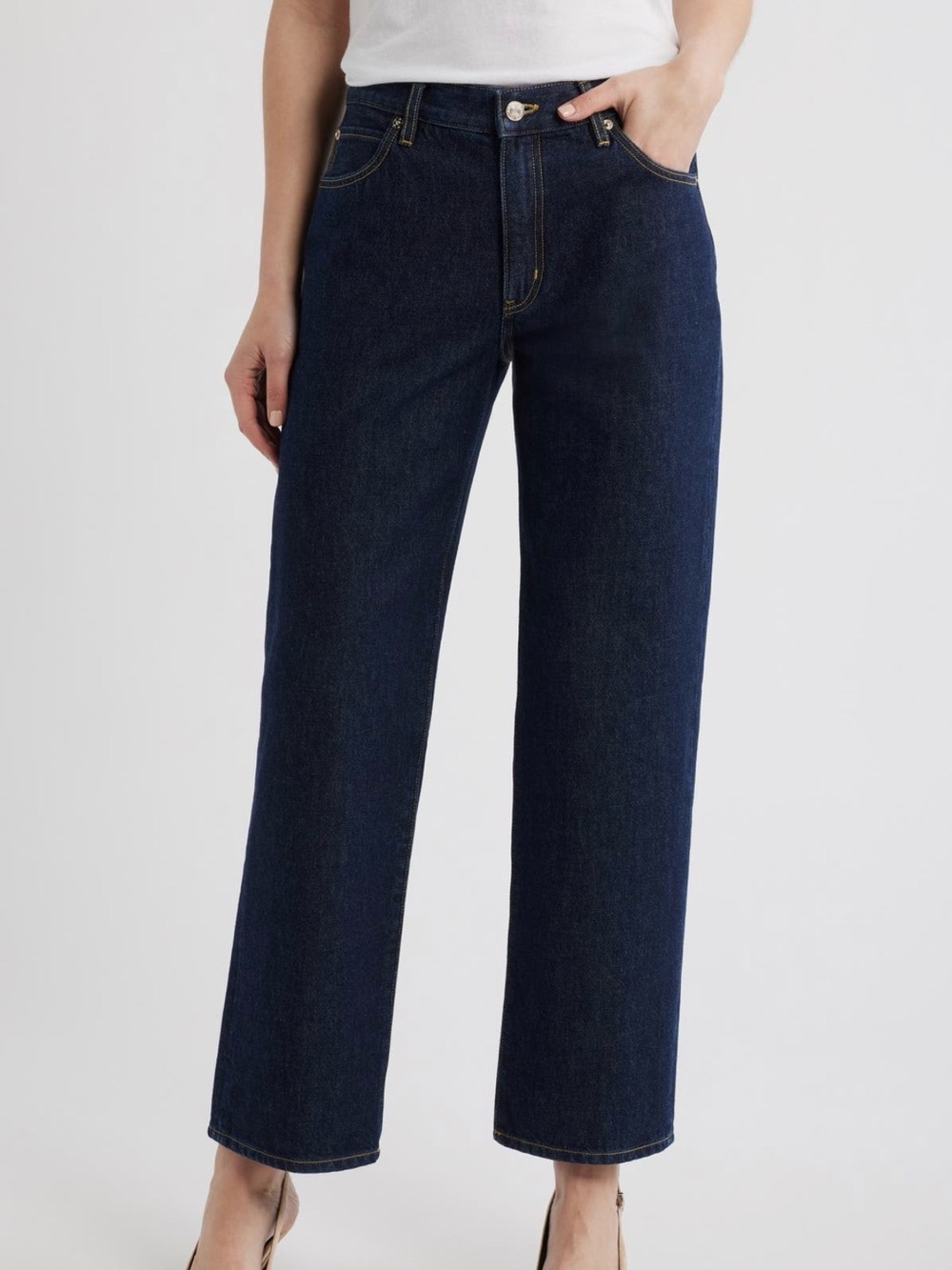 FRAME The Hang Long Straight Leg Jeans - Rinse Size 25